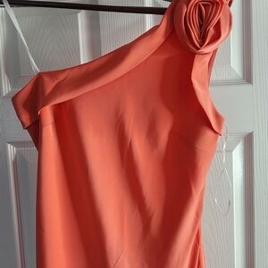 Chic One-Shoulder Coral Dress